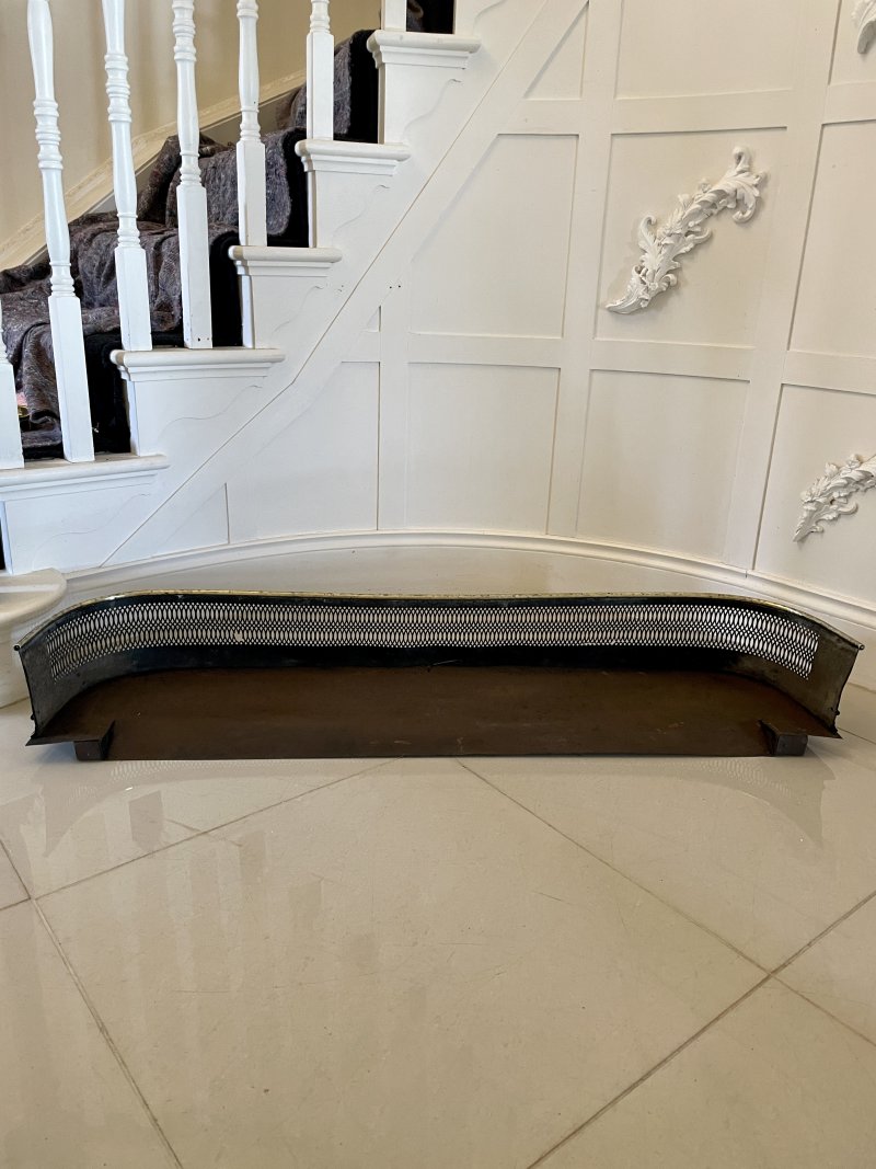 Antique George III Quality Brass and Iron Fender - Image 5